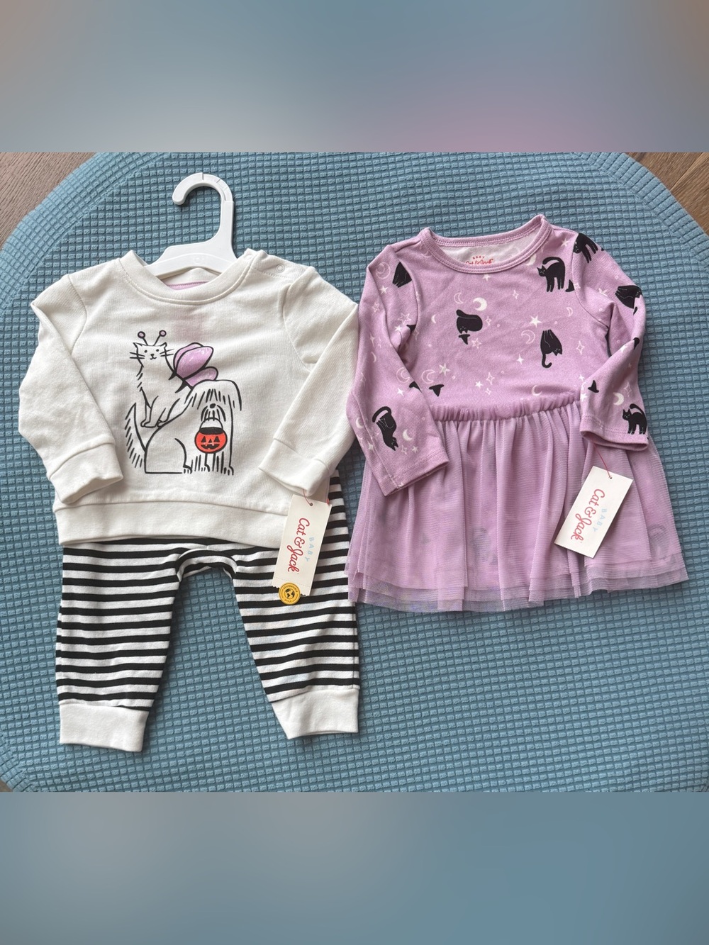 HALLOWEEN NEW Cat & Jack Cat Dress & Striped Pants Set 6M / 9M